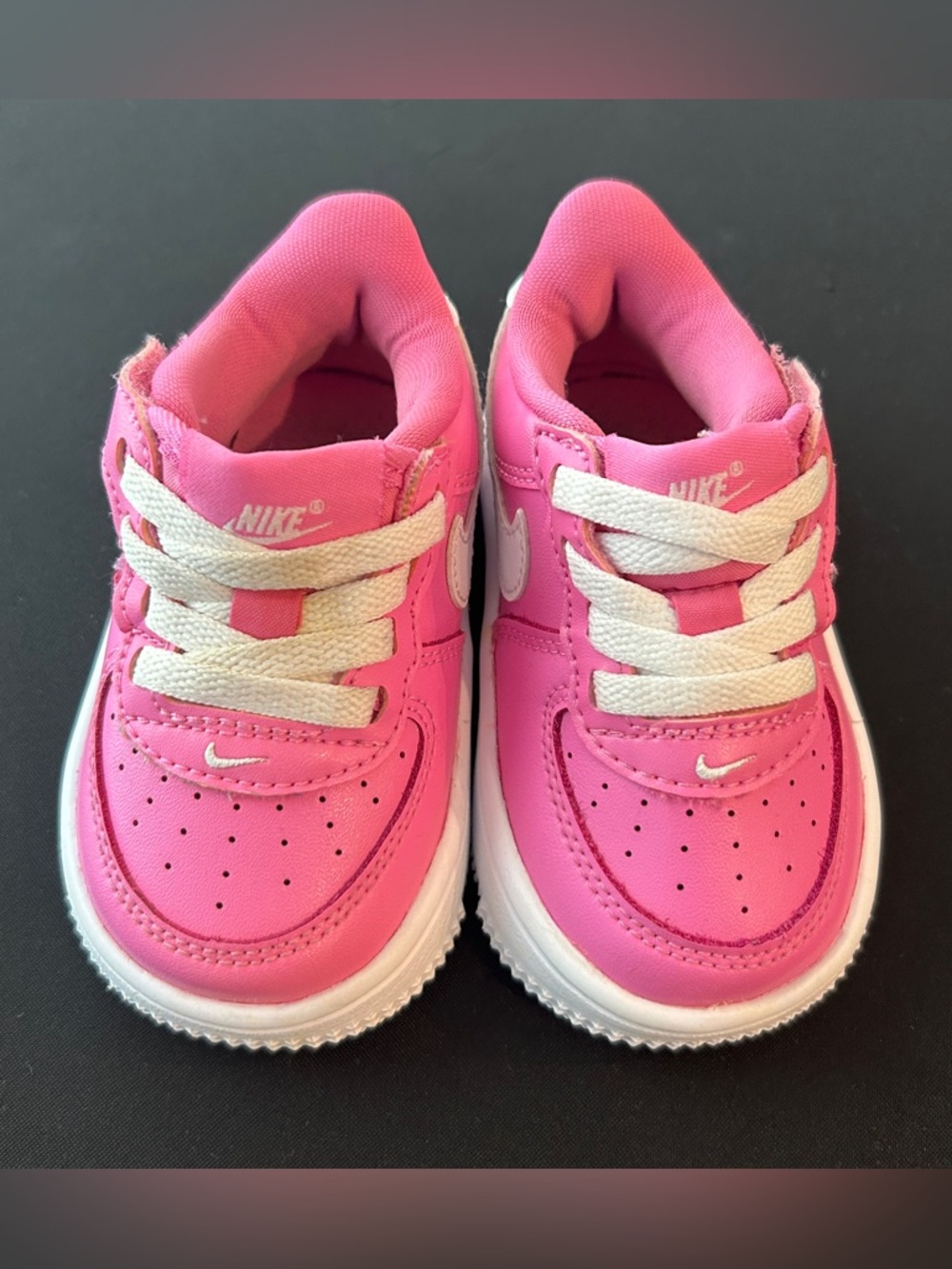 Nike Kids Pink and White Low-Top Sneakers